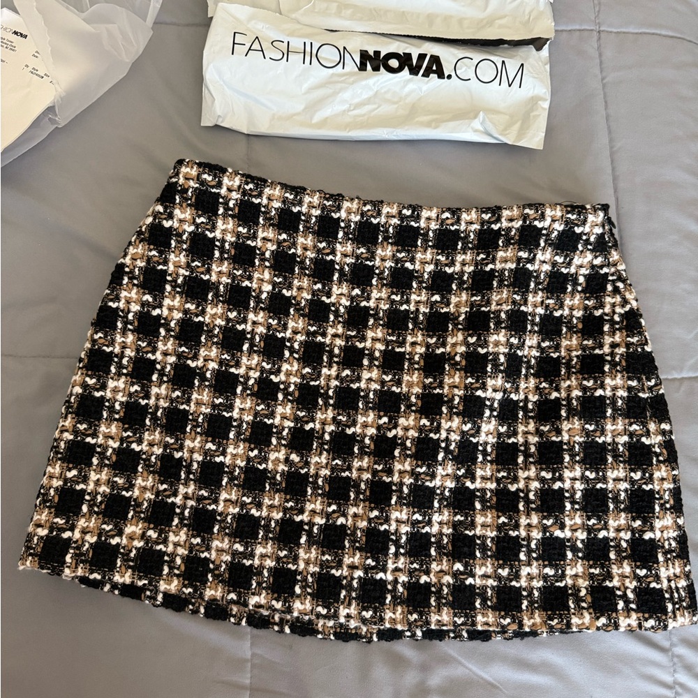 Fashion Nova Checkered Mini Skirt